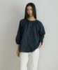 Lingseoul Two Way Shirring Blouse-Navy