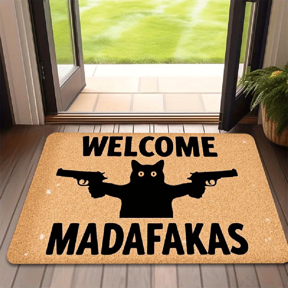 2D Flat-1PC Welcome Cork Doorway Floor Mat , Welcome mats for home decoration.