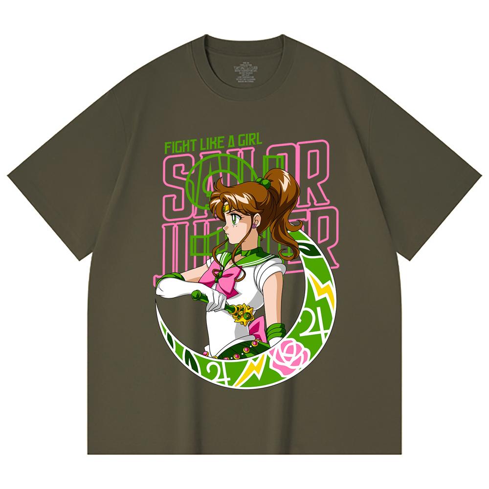 

230 Gsm 100% Cotton Sailor Moon V7 Jupiter Print Unisex Heavy Cotton T Shirt M