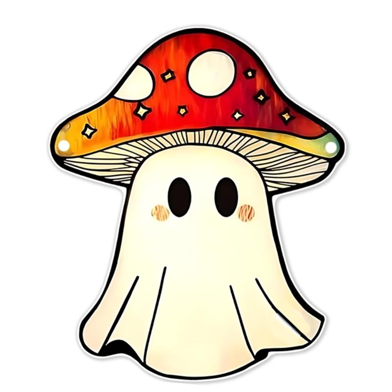 Cartoon Halloween Ghostly 2D Flat Acrylic Wall Decors Light Hanging Craft Ornament For Home Office School Decoration