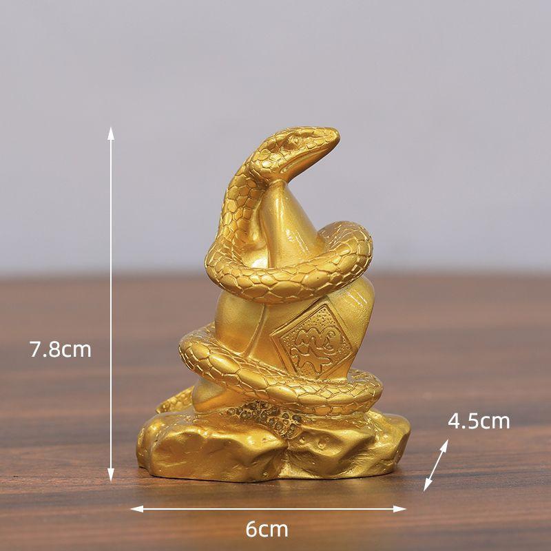 2025 Neujahr Gold Feng Shui Schlange Löwe Statue Figur Münze Geld Reichtum Glück Frühlingsfest Heimdekoration Kleine Ornament