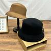 Wool Autumn and Winter Belt Buckle Wide Brim British Retro Fashion Flat Top Top Hat Hat Woolen Versatile Jazz