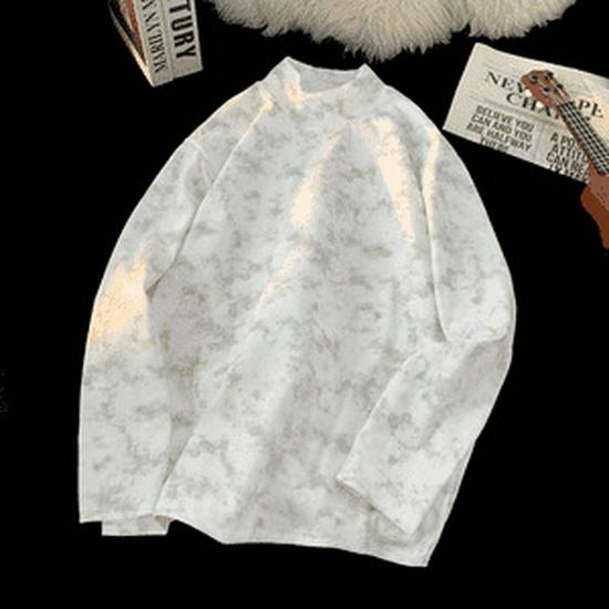 Unisex Trendy Marble Tie-Dye High-neck Sweatshirt - Loose, Versatile, and Comfortable Long-sleeve Top