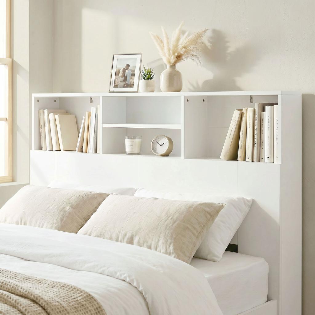 Bed Headboard 140 Cm With Storage White Bed Headboard