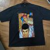 Harajuku Anime Print Washed Old Short-Sleeved T-Shirt Men'S American Retro Ins Street Tide Brand Casual Base