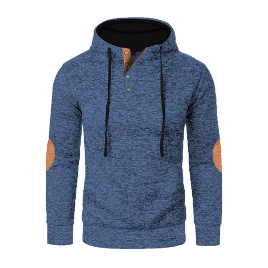 

Мужская толстовка с флисовой подкладкой, теплая повседневная толстовка с капюшоном на пуговицах, уютный утолщенный пуловер для осени и зимы, для повседневной носки, спорта, школы, улицы S