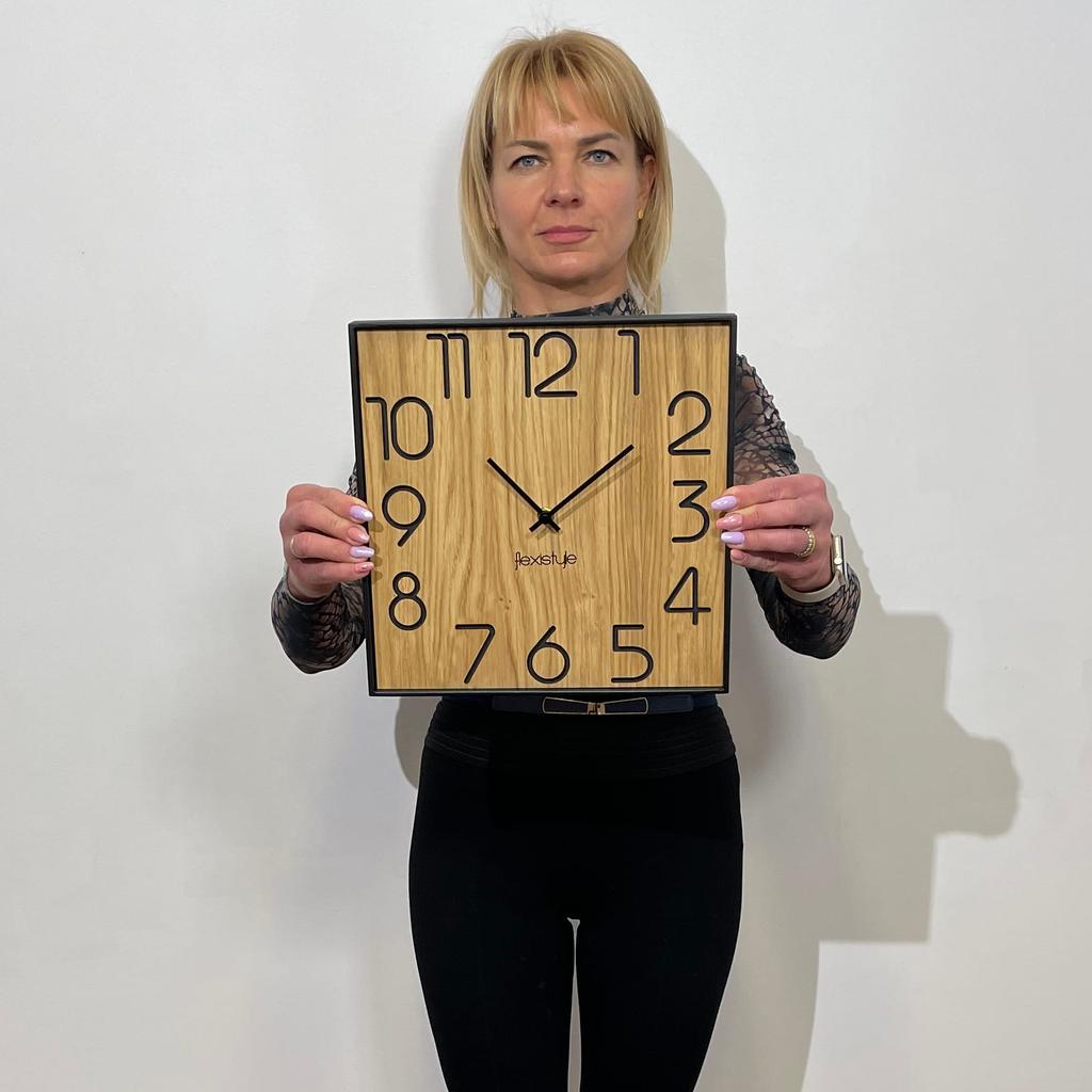 Wooden wall clock Wood Square 30cm
