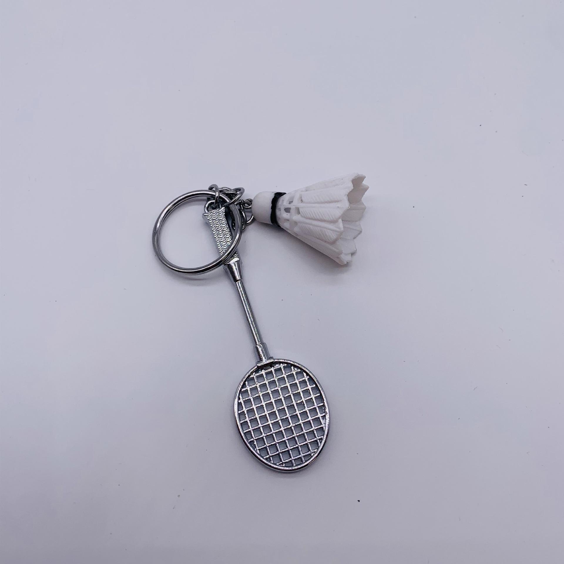 Badminton Racket Keychain with Rope - Sports Fan Souvenir and Bag Pendant