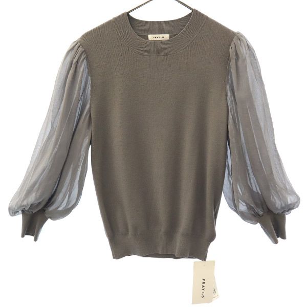 FRAY I.D Long sleeve Sheer knit F gray Cut Women Used