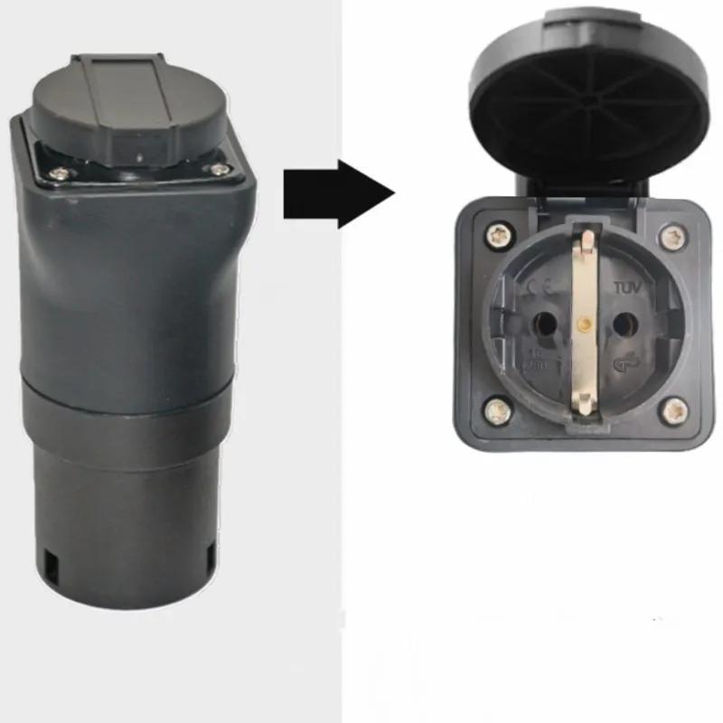 Přenosný 220V Typ 2 Male Konektor do Schuko Zásuvky Nabíjecí Adaptér pro EV Nabíječku EV Konektor