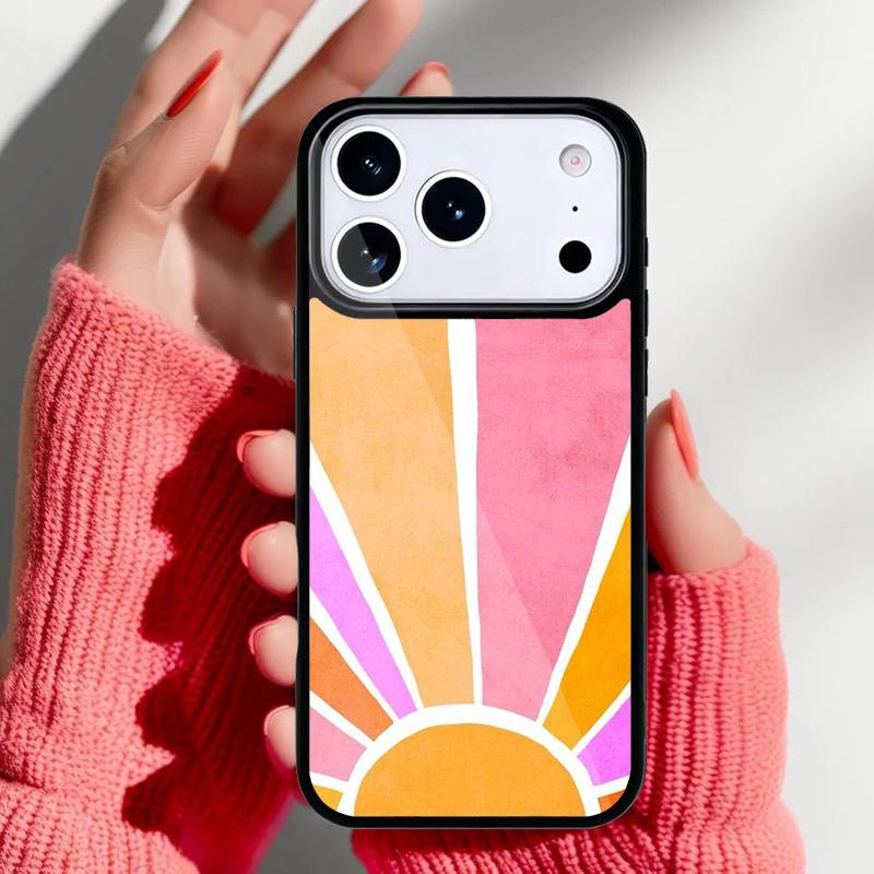 Rainbow 70s Groovy landscape Phone Case for iPhone 17 Air 16e 15 14 13 Pro Max Back Cover for 12 11 Pro Coque