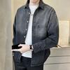 Men's Washed Denim Long Sleeve Shirt Casual Pocket Detail Streetwear Top