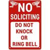Metal Security Sign No Soliciting Durable Rust Proof Front Door Yard Decor