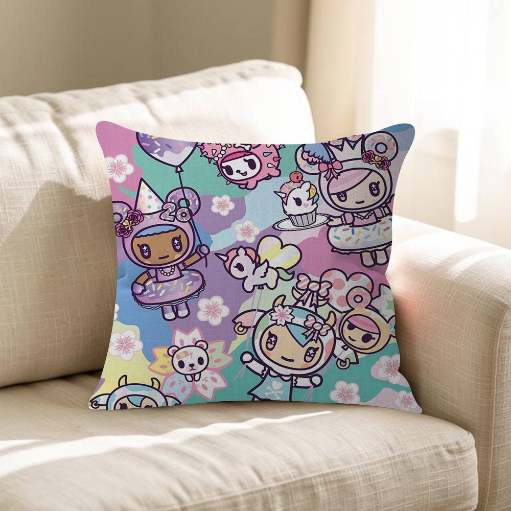 Japan TTokidokis Pillow Covers Cartoon Sofa Decorative Home Doublesided Printing Short Plush Cute Cushion Cover