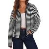 Women's Casual V-Neck Loose Fit Long Sleeve Knit Cardigan with Large Pockets