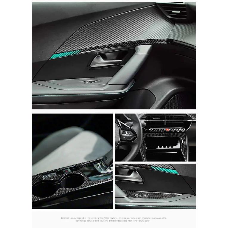 For Peugeot 208 2020 2021 2022 2023 2024 2025 Solf Carbon Fiber Center Console Gear Shift Frame Window Switch Trim Cover Sticker
