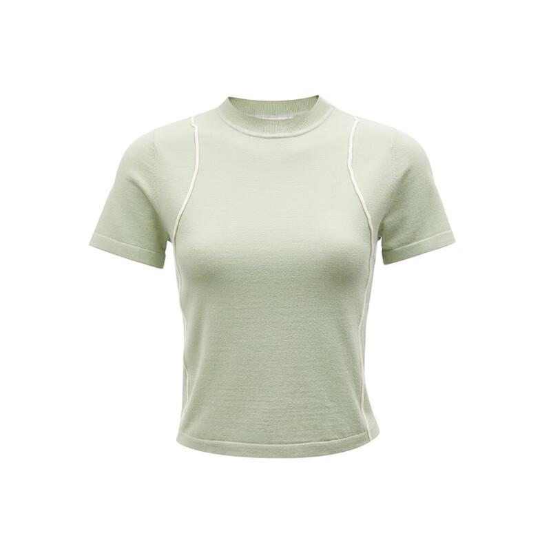 VEROMODA Women's Slim Fit Short Sleeve T-Shirt with Contrast Stitching