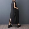 Ärmelloses Übergröße schwarzes Vintage Neu in Kleider für Frauen lässiges lockeres langes Sommerkleid