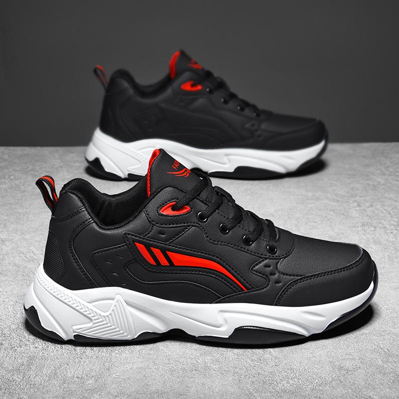 

Кроссовки из искусственной кожи, мужская повседневная обувь, спортивная обувь для мальчиков, чистый черный цвет, большие размеры 47, 48, 49, Tenis Masculino Zapatillas Deportivas Hombre 35