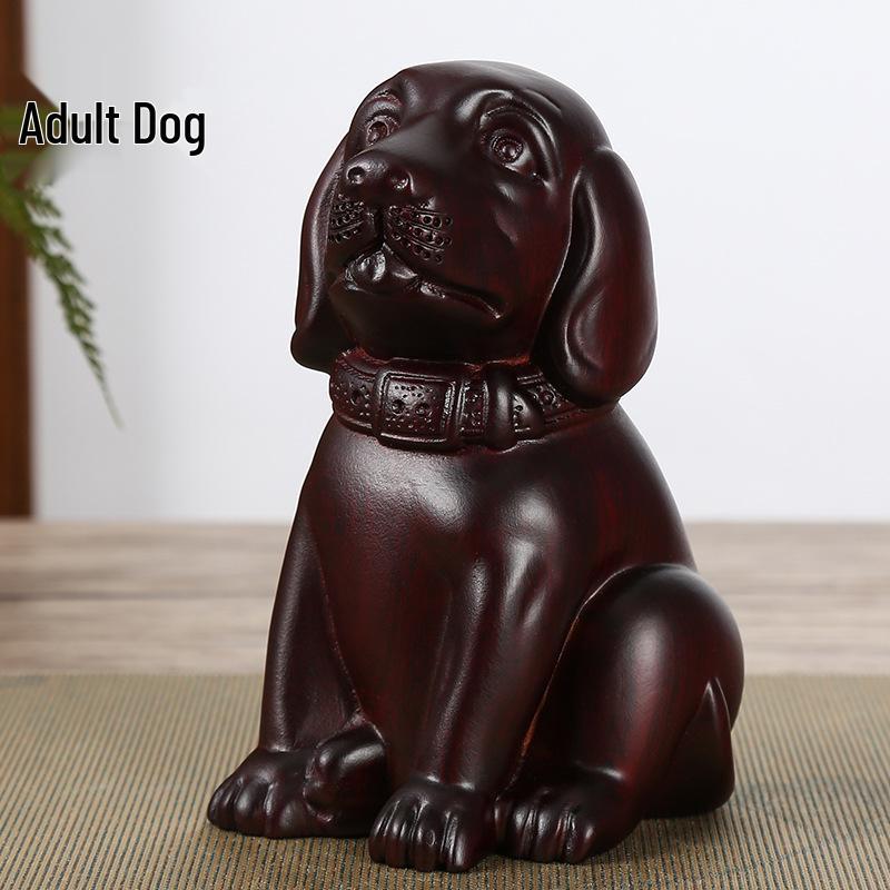 Ebony Zodiac Animal Statues - Hand-Carved Wooden Ornaments 