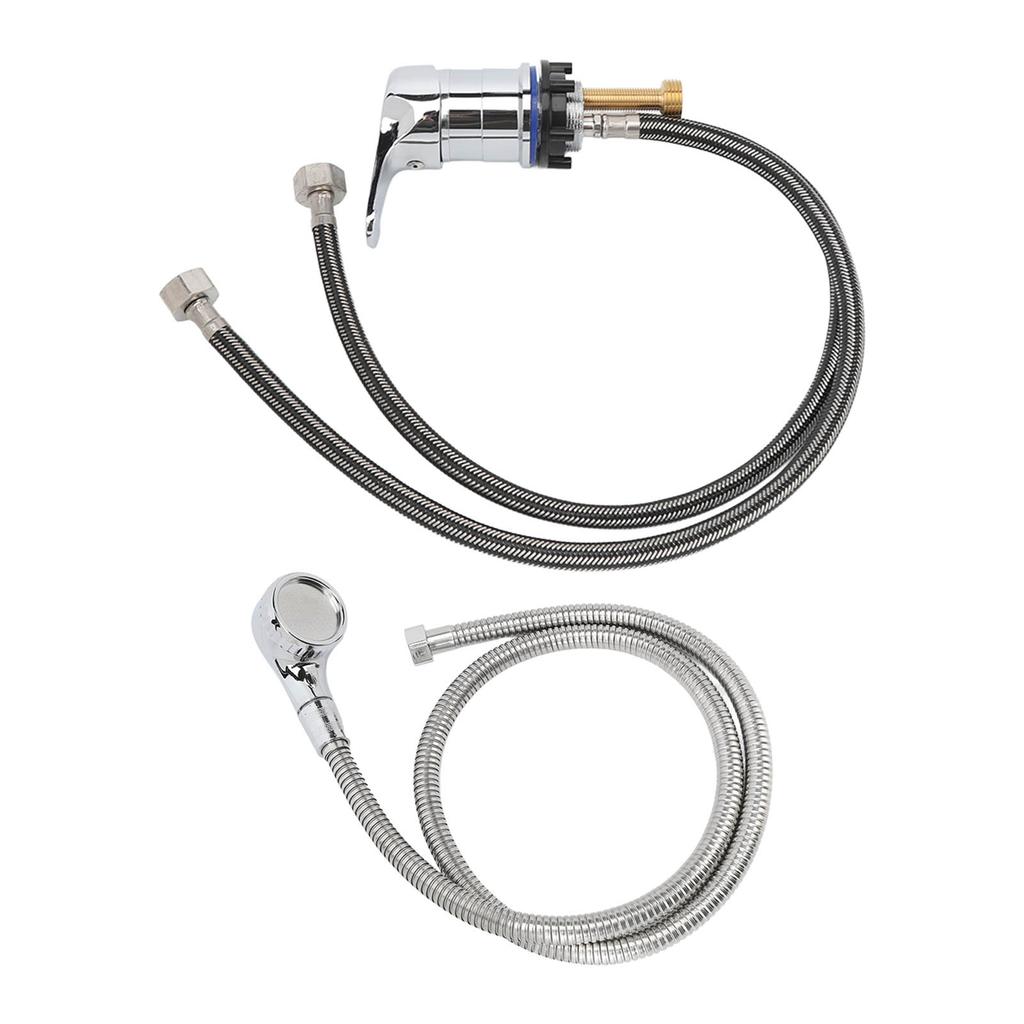 Shampoo Faucet Sprayer Kit Accessory 23.6in Tap 47.2in Hose Hot Cold Mixer Medium Plated Faucet Replacement Set