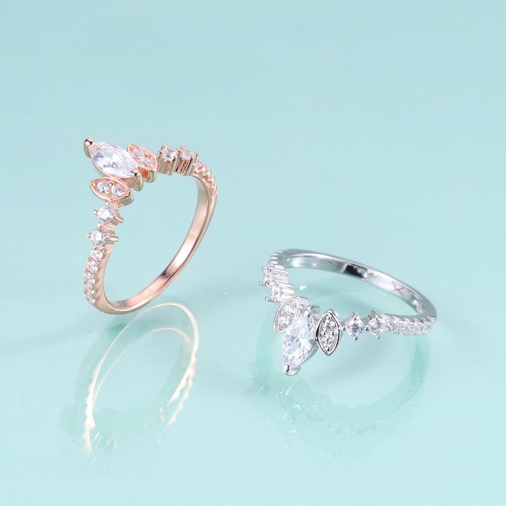 Crown Diamond Ring S925 Silver Inlaid Zircon Ring Wedding Ring Stacked With Personalized Silver Ring For Women