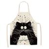 Cute Cartoon Animal Print Apron, Kawaii Cat & Owl Design, Kitchen Cooking Bib Multiple Sizes Available, Perfect for Baking Home