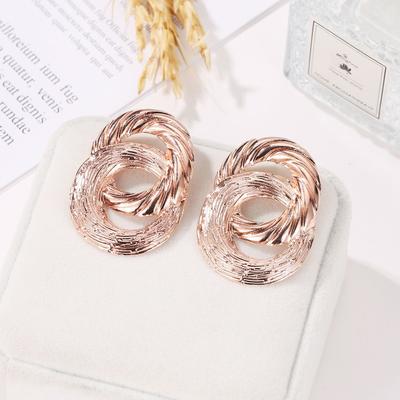 New Double Round Interwoven Earrings For Women Niche Design Advanced Sense Cool Personality Fashion Jewelry Gifts