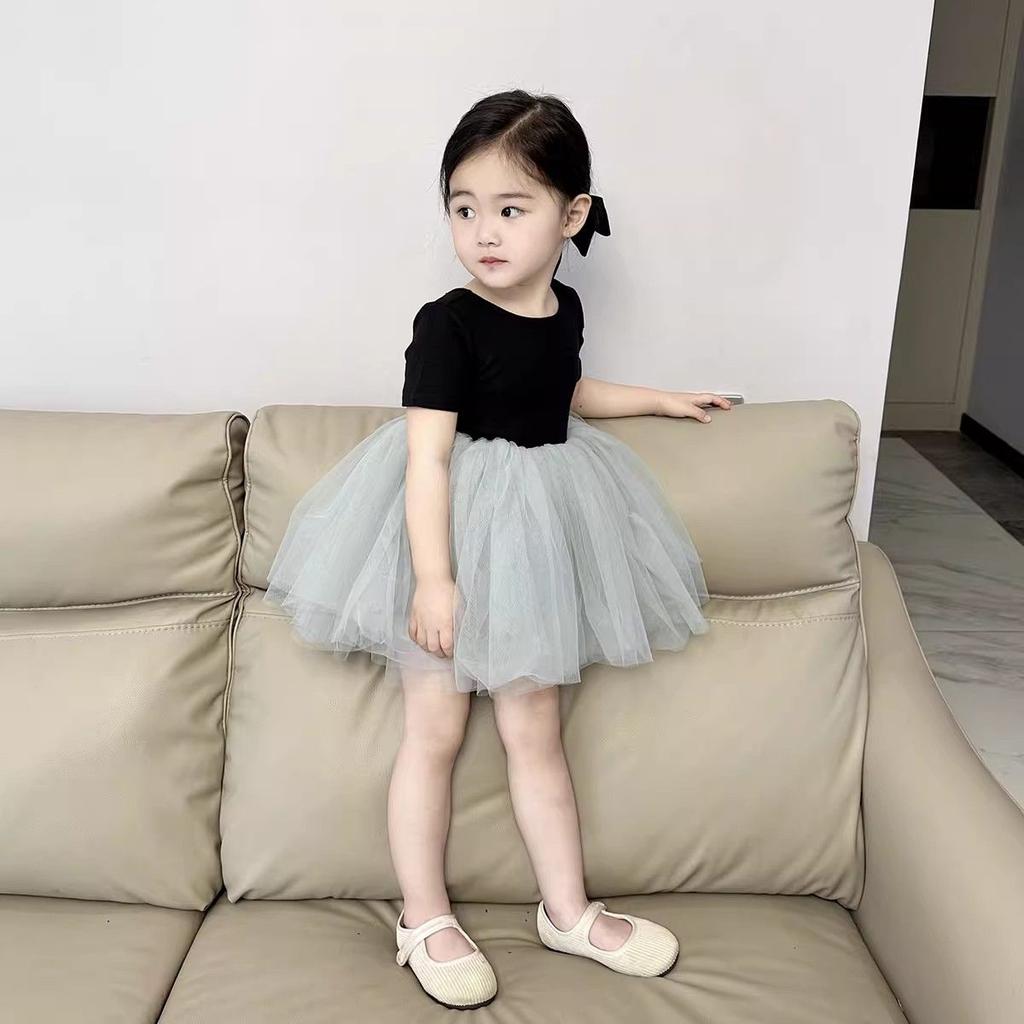 Girls' Short Sleeved Dress Summer Baby's Stylish Mesh Dress Fluffy Dress Girls' Princess Dress Children's Dress