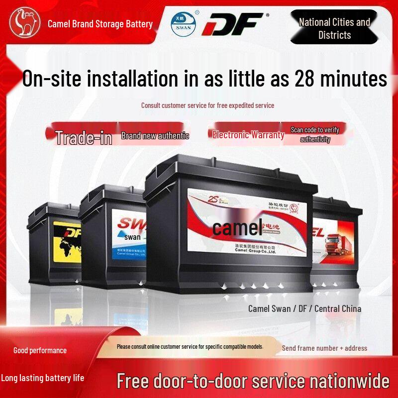 Camel DF Swan Car Battery for Wuling, Changan, Baojun, Dongfeng, Chevrolet, Fiat, and Volkswagen
