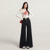 Retro micro-pull jeans, women's autumn new high-waisted loose-fitting wide-legged and thin, no-stick leg flared pants