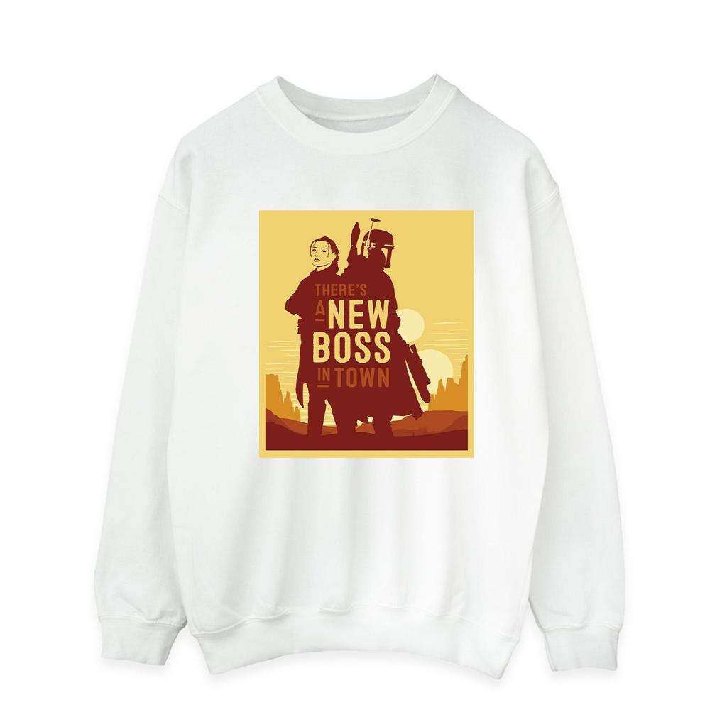Star Wars Mens The Book Of Boba Fett New Boss Sun Silhouette Sweatshirt