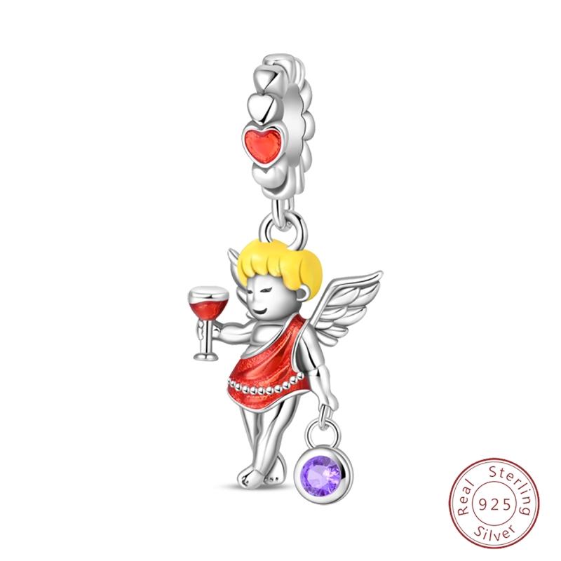 Sweety Copper Cake Poodle Crown Flowers Lover Luminous Charms Beads Fit 3Mm Bracelets Diy Fine Jewelry Making