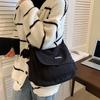 Simple School Student Shoulder Bag Nylon Handbags Solid Color Leisure Large Capacity Messenger Bag Male Female Tote Bag Satchels