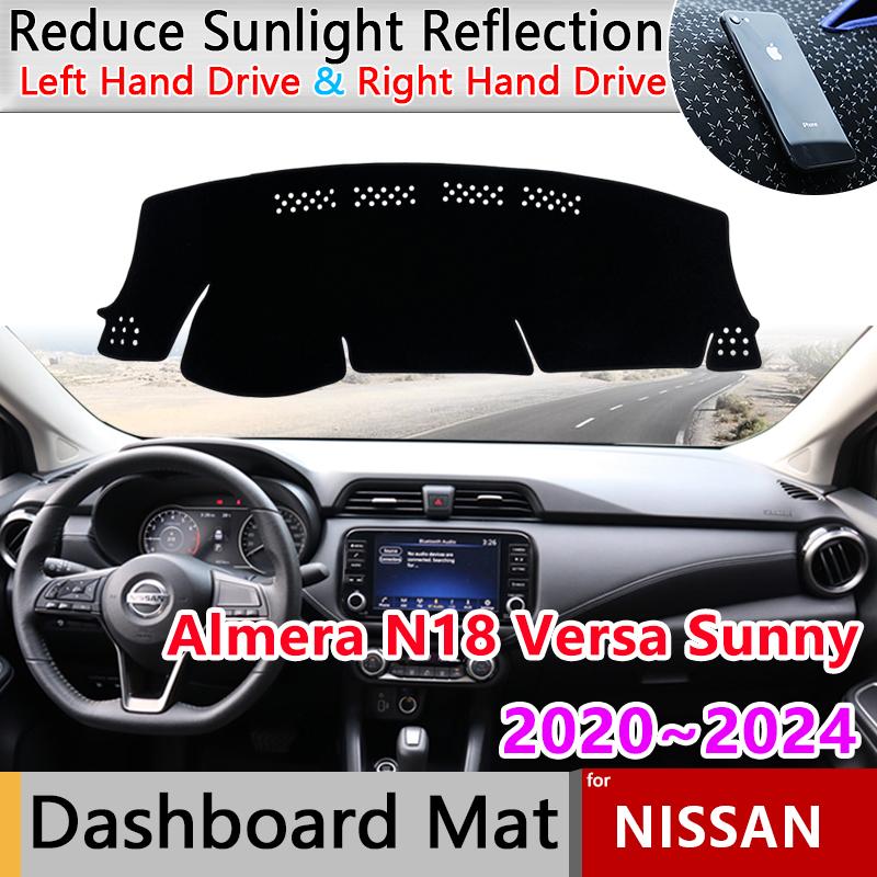 Dashboard Cover Pad for Nissan Almera N18 Versa Sunny ~2024 Car Liner Anti-Slip Mat Sunshade Dashmat Carpet Pad Accessories