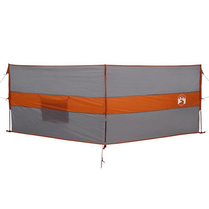 VidaXL Camping Windbreak Grey and Orange 344x120 Cm Waterproof, Beach Windbreak, Motorhome Windbreak, 4009653