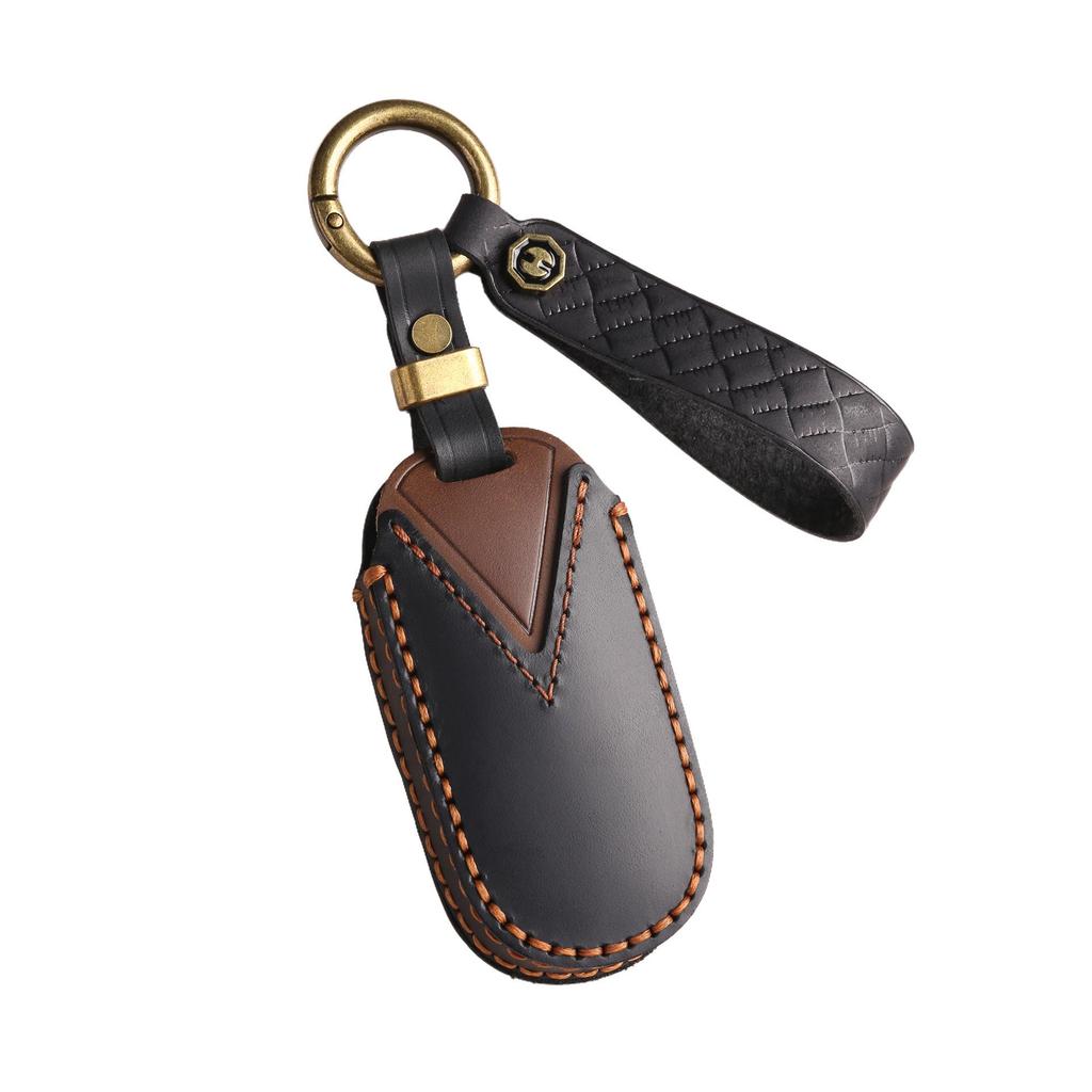 Genuine Leather Jeep Key Cover for Grand Commander & Grand Cherokee - Handmade Protective Shell with Buckle
