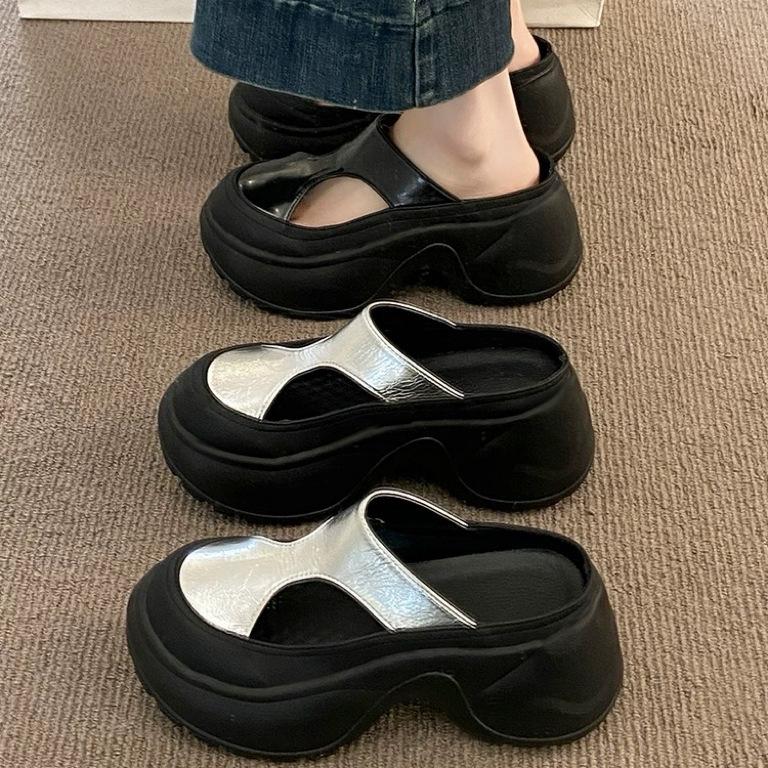 Summer High Thick Bottom Summer Shoe Casual Height Increase Party Modern Versatile Platform Women Sandals Baotou Slippers