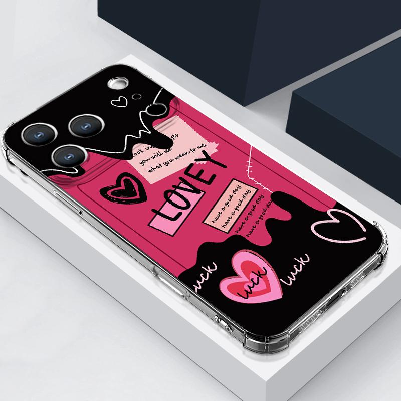 Colorful Heart Pattern Phone Case For iPhone 17e 17 16 15 Pro Max 14 13 Pro 16 Shockproof Clear Soft Card Slot Pocket Back Cover