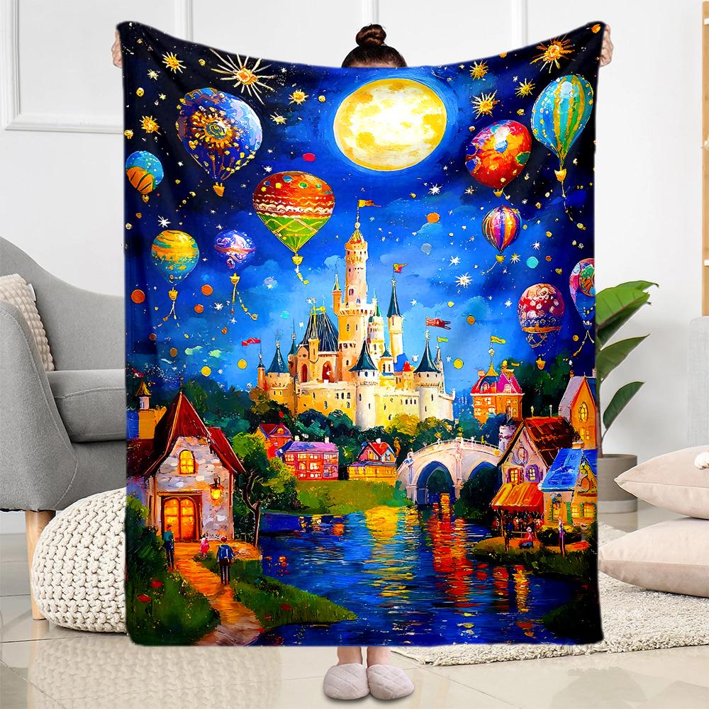 Castle In The Stars Flannel Blanket-Soft and Suitable for Sofas,Beds,Offices,Travel,All Seasons,Great Gift for Holidays and Birthdays.