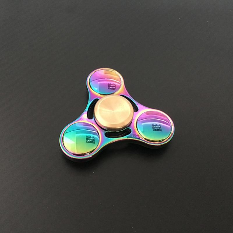 Metal Zinc Alloy Colorful Fingertip Gyro Rotating Toy Triangle-leaf Hand Spinner Stress Reduction
