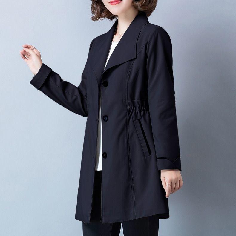 Windbreaker Women's Mid-length, Plus Size, Loose, Thin, Age-reducing, High-end Jacket, Trendy Ins Fat Top