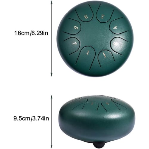 Rain Drum for Outdoor Gardens, Rain Chakra Drum, 8-Note 6-Inch Steel Tongue Drum with Drumsticks, Ether Drum for Kids and Adults, Ideal for Beginners