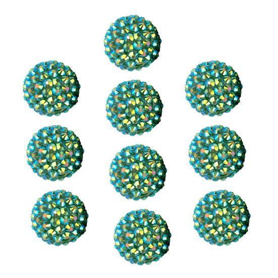 10 шт. 20 мм Бусины с большим отверстием Сверкающие Стразы Цветные Бусины для Украшений DIY Изготовление Украшений Ручки Брелоки Ожерелья Круглые Сверкающие