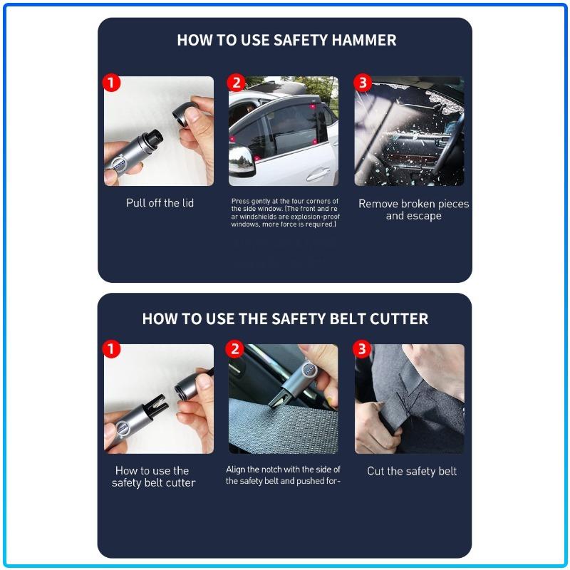 For Volvo XC90 XC60 XC70 XC40 V90 V60 V40 C70 C30 S80 Car Logo Car Safety Hammer Emergency Window Breaker Seat Belt Cutting Machine