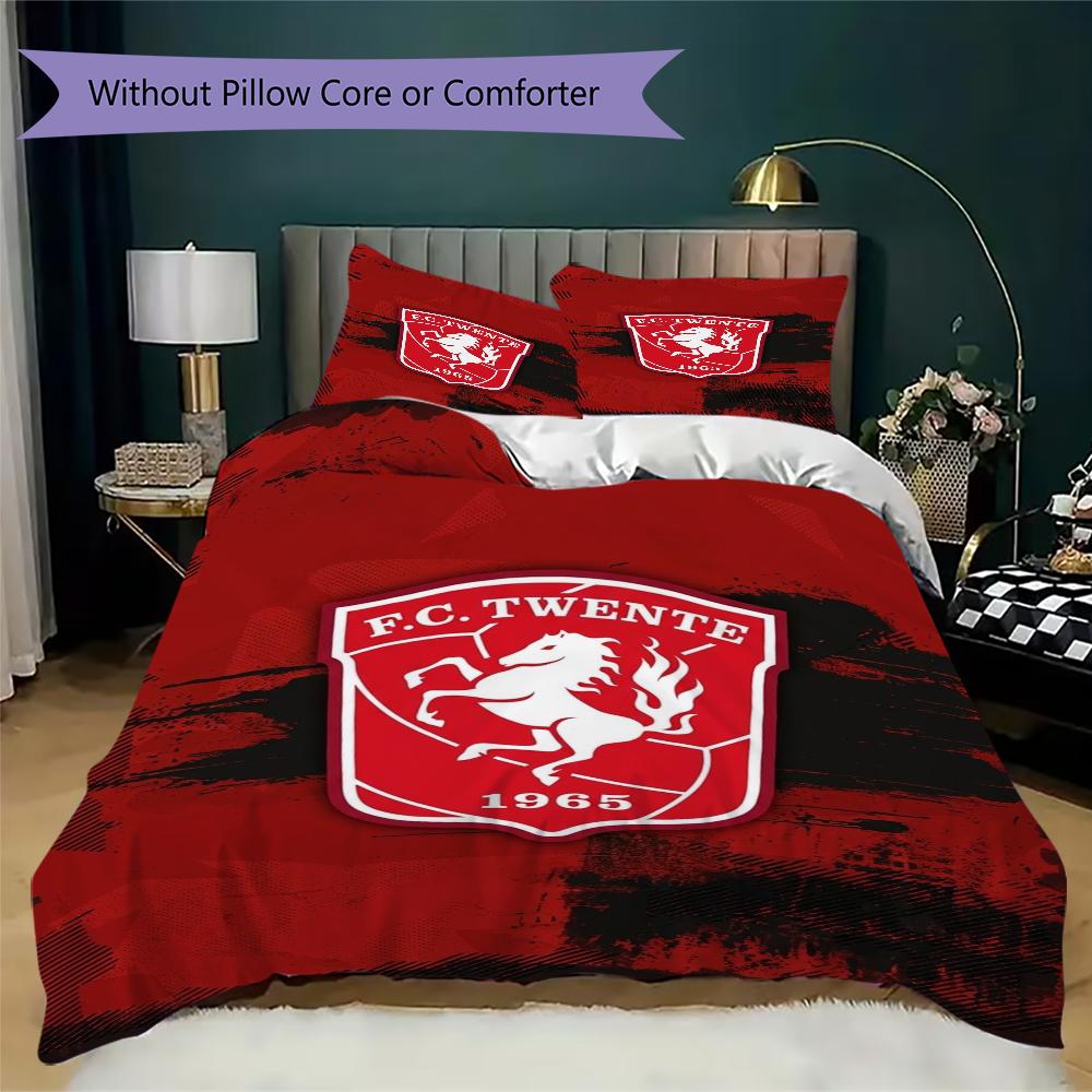 Set Copripiumino Trapuntato Twente FC con Motivo Gufo Federa Decorazione per la Casa Regalo di Compleanno (1 * copripiumino + 2 * federe senza imbottitura)