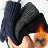 Neue warme Vollfingerhandschuhe für Herren, Winter-Touchscreen, plus Fleece-Handschuhe, Damen, verdickte Wollstrickhandschuhe zum Radfahren und Fahren
