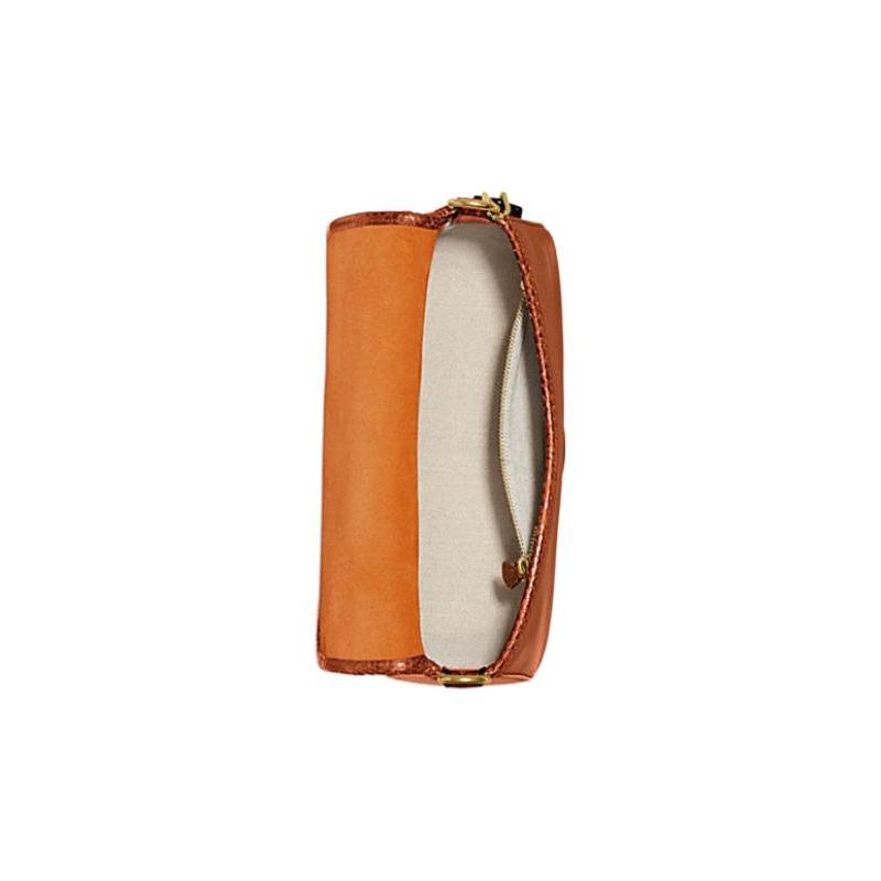 Coach Tabby 26 Snap Closure Leather and Suede and Snakeskin Hand-held Shoulder Bag Women's Brown
