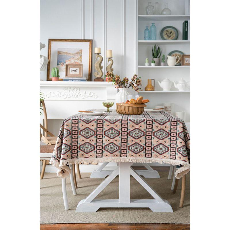 

High-End American Pastoral Cloth Vintage Tassel Lace Jacquard quadrangle + white whisker 60 * 60cm