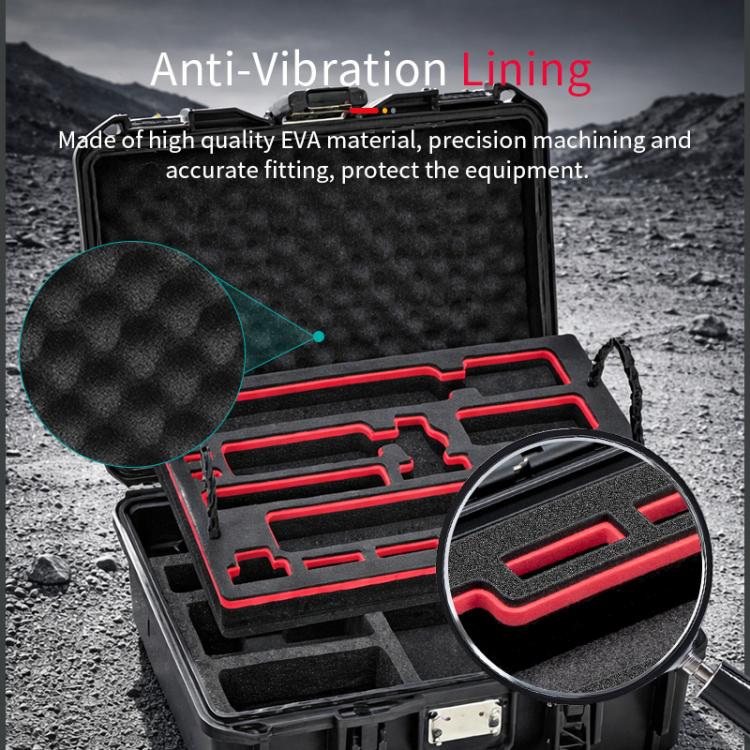 For DJI Osmo Pocket 4P STARTRC TSA Combination Lock Waterproof Dual-layer Suitcase Storage Box (Black)